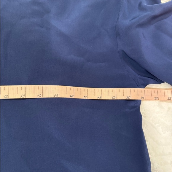 Vintage Adam Douglas adrianna papell 100% silk top navy - Picture 6 of 7